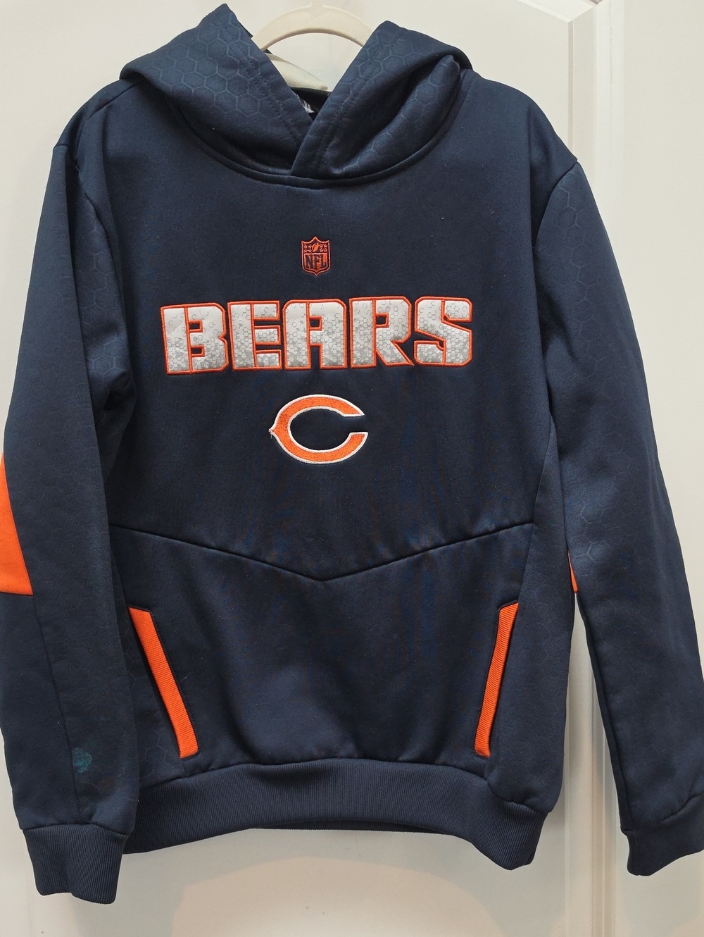 NFL Chicago Bears Navy Hoodie with Orange Accents